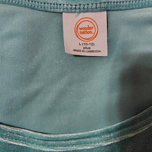 New Wonder Nation Velour and Tulle dress in green(Large plus 10-12 size) - Picture 5 of 7